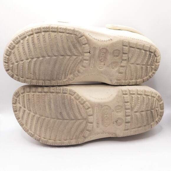 Title Crocs Beige Classic Clogs Size 11 Lightweight Comfort Slip On - Picture 3 of 6